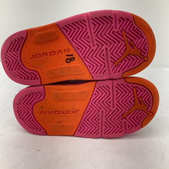 Air Jordan Kids Unisex Sneakers Pink Orange White Size 8C Preowned - Picture 4 of 7